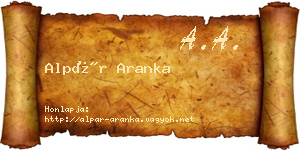 Alpár Aranka névjegykártya